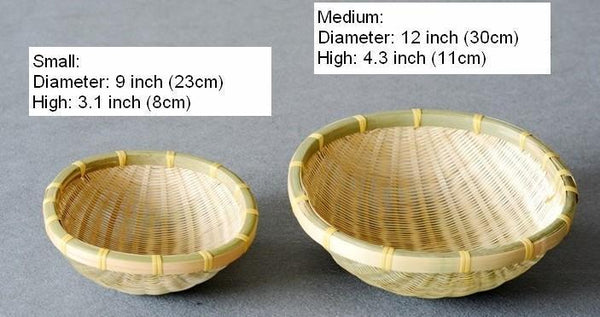 Natural Bamboo Baskets, Kitchen Storage Baskets, Farmhouse Storage Basket, Hand Woven Storage Baskets, Snacks Basket, Set of 3-Silvia Home Craft