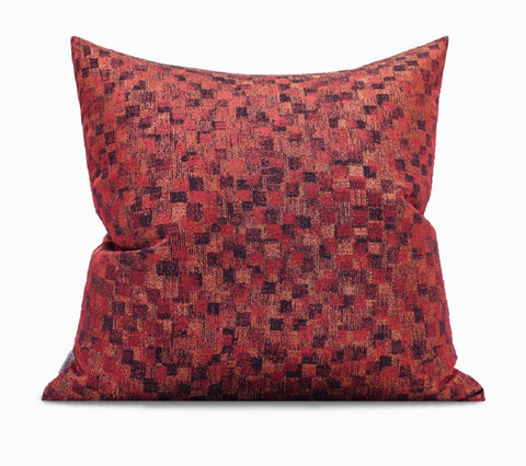 Large Modern Sofa Pillows, Red Decorative Throw Pillows for Couch, Large Decorative Throw Pillows, Contemporary Sofa Pillows for Interior Design-Silvia Home Craft