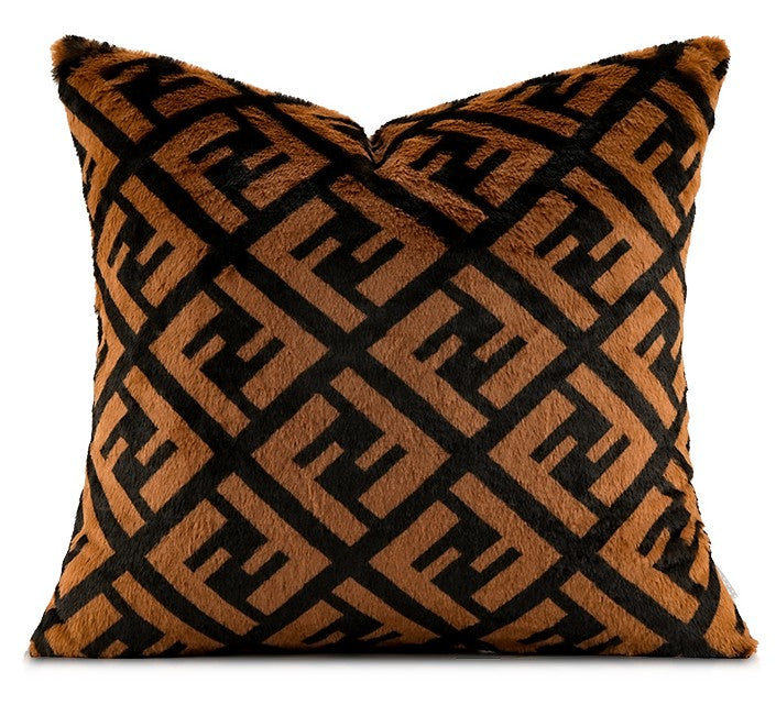 Decorative Pillow Covers, Brown Modern Pillows for Couch, Abstract Decorative Throw Pillows for Living Room, Large Modern Sofa Pillow Cases-Silvia Home Craft