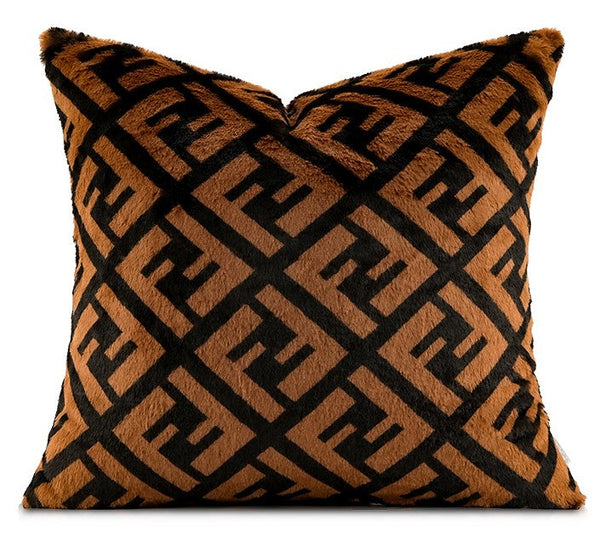 Decorative Pillow Covers, Brown Modern Pillows for Couch, Abstract Decorative Throw Pillows for Living Room, Large Modern Sofa Pillow Cases-Silvia Home Craft