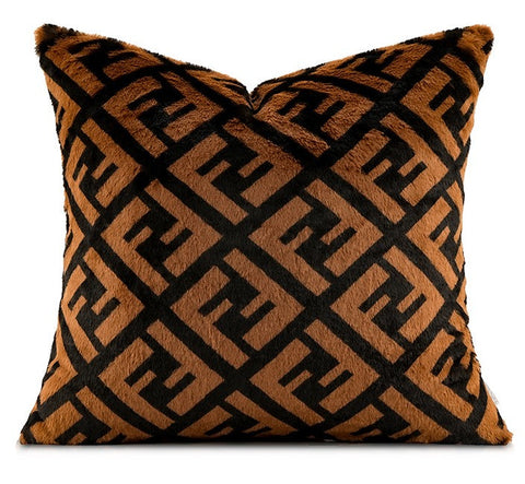 Decorative Pillow Covers, Brown Modern Pillows for Couch, Abstract Decorative Throw Pillows for Living Room, Large Modern Sofa Pillow Cases-Silvia Home Craft