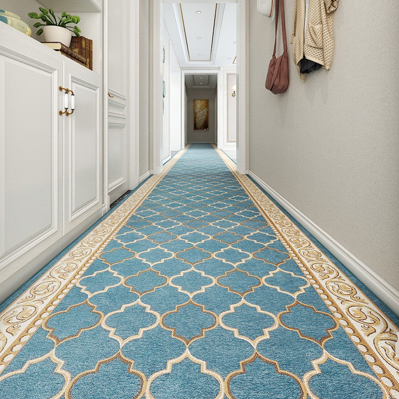 Entryway Runner Rugs, Stain-resistant Non Slip Entrance Hallway Runners, Modern Long Hallway Runners, Extra Long Narrow Runner Rugs, Kitchen Runner Rugs, Blue Hallway Runners-Silvia Home Craft