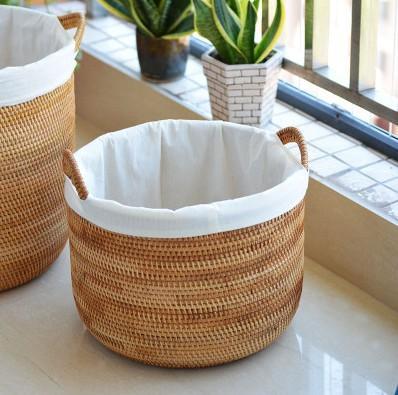 Round Storage Baskets, Extra Large Rattan Storage Baskets, Oversized Laundry Storage Baskets, Storage Baskets for Clothes, Storage Baskets for Bathroom-Silvia Home Craft
