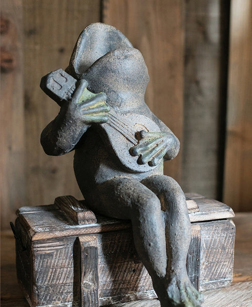 Garden Animal Statues, Unique Modern Garden Sculptures, Frog Flowerpot for Garden Decoration, Beautiful Cute Frog Statues, Creative Villa Outdoor Gardening Ideas-Silvia Home Craft