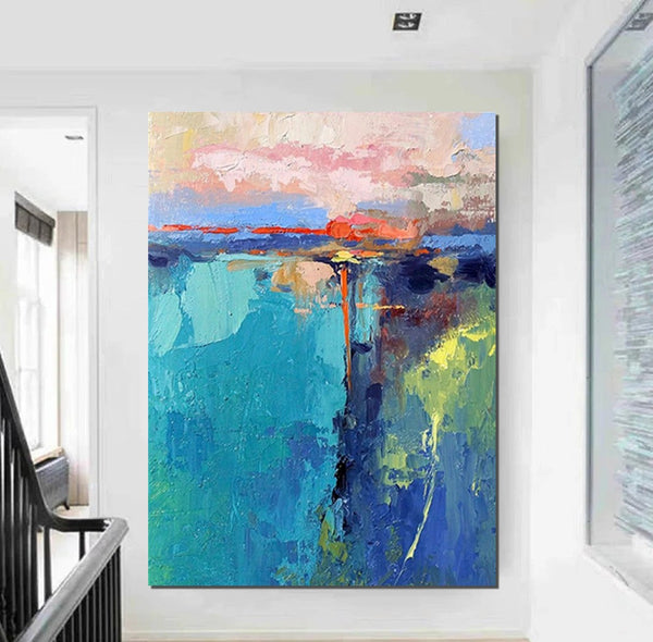 Modern Paintings, Contemporary Art Painting, Bedroom Acrylic Painting, Simple Painting Ideas, Living Room Wall Painting, Extra Large Canvas Painting-Silvia Home Craft