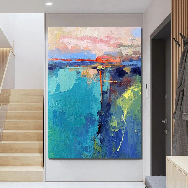Modern Paintings, Contemporary Art Painting, Bedroom Acrylic Painting, Simple Painting Ideas, Living Room Wall Painting, Extra Large Canvas Painting-Silvia Home Craft