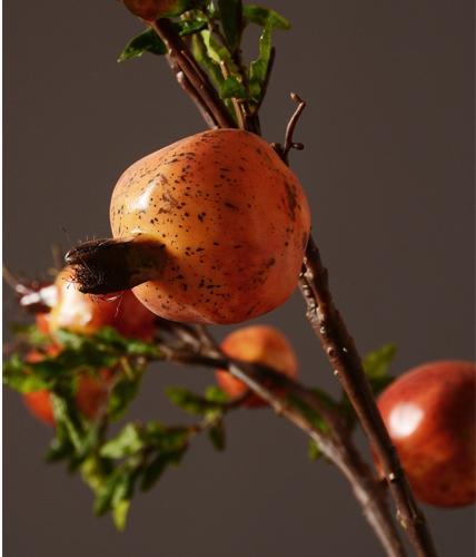 Rustic Artificial Large Pomegranate Fruit, Stem 36" Tall, Flower Arrangement-Silvia Home Craft