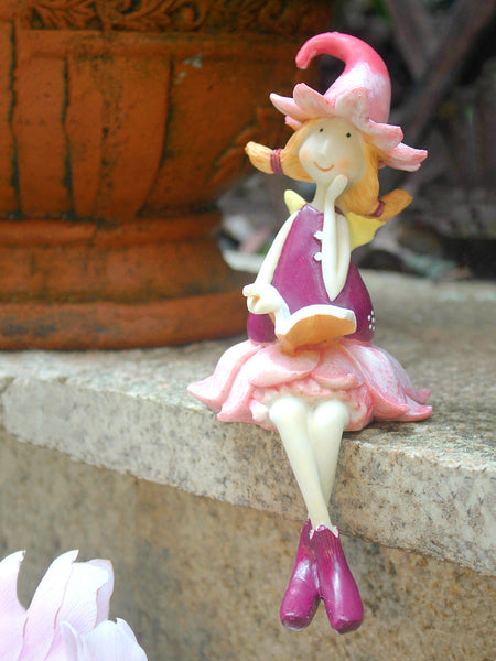 Lovely Flower Fairy Statue for Garden, Beautiful Cute Garden Courtyard Ornaments, Creative Villa Outdoor Decor Gardening Ideas, Unique Modern Garden Sculptures-Silvia Home Craft