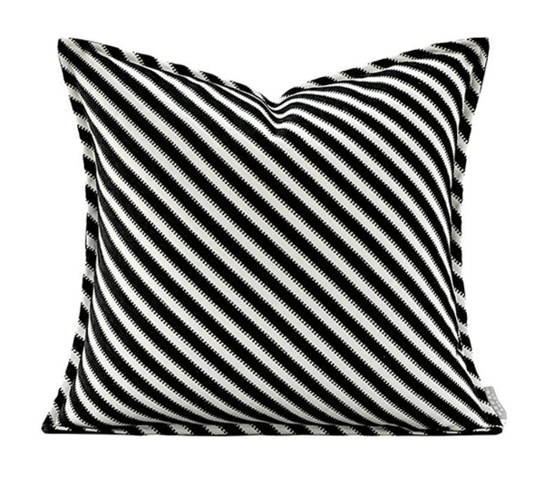 Modern Pillows for Couch, Black and White Stripe Modern Pillows, Decorative Throw Pillows for Living Room, Modern Sofa Pillows-Silvia Home Craft