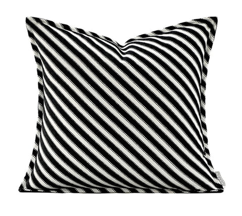Modern Pillows for Couch, Black and White Stripe Modern Pillows, Decorative Throw Pillows for Living Room, Modern Sofa Pillows-Silvia Home Craft