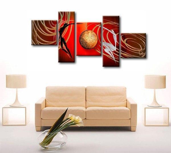 Simple Modern Art, Love Abstract Painting, Bedroom Room Wall Art Paintings, Abstract Art of Love, 5 Piece Canvas Painting-Silvia Home Craft