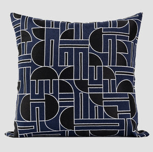 Abstract Decorative Throw Pillows, Geomeric Contemporary Pillows, Blue Square Modern Throw Pillows for Couch, Large Simple Throw Pillow for Interior Design-Silvia Home Craft
