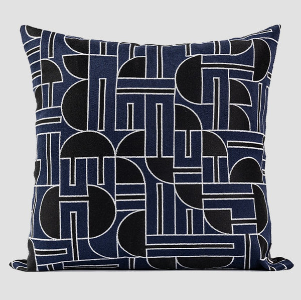Abstract Decorative Throw Pillows, Geomeric Contemporary Pillows, Blue Square Modern Throw Pillows for Couch, Large Simple Throw Pillow for Interior Design-Silvia Home Craft