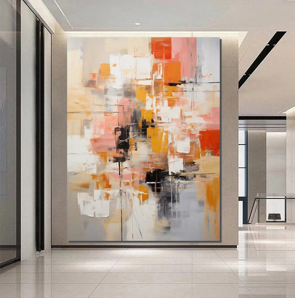 Bedroom Acrylic Painting, Simple Painting Ideas, Living Room Wall Painting, Extra Large Canvas Painting, Modern Paintings, Contemporary Art Painting-Silvia Home Craft