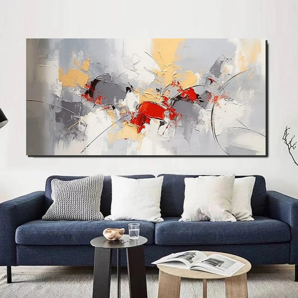 Hand Painted Canvas Art, Modern Paintings for Bedroom, Modern Living Room Art Ideas, Buy Art Online, Simple Abstract Art, Original Acrylic Paintings-Silvia Home Craft