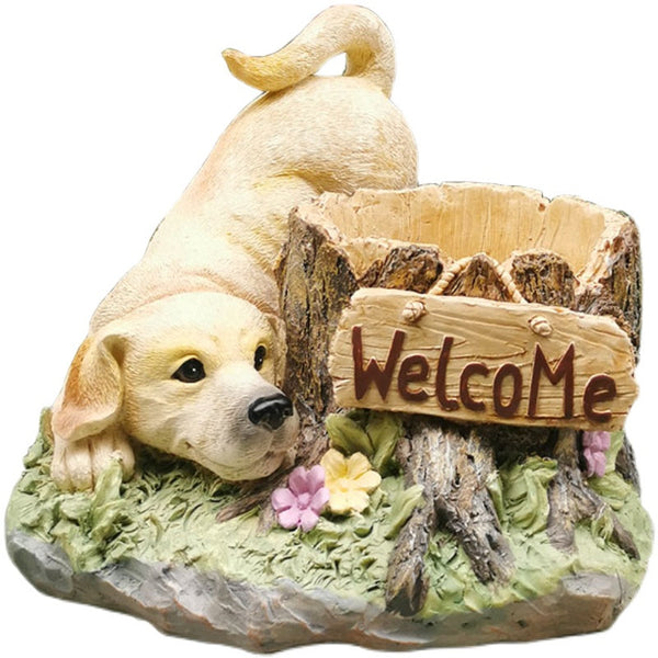 Large Dog Flowerpot, Unique Resin Statue for Garden, Villa Outdoor Decor Gardening Ideas, Creative Modern Statue for Garden Ornaments-Silvia Home Craft