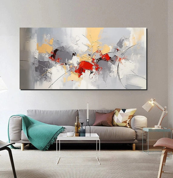 Hand Painted Canvas Art, Modern Paintings for Bedroom, Modern Living Room Art Ideas, Buy Art Online, Simple Abstract Art, Original Acrylic Paintings-Silvia Home Craft