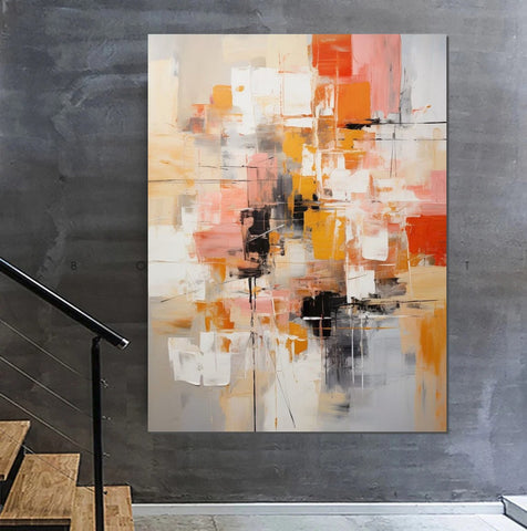 Bedroom Acrylic Painting, Simple Painting Ideas, Living Room Wall Painting, Extra Large Canvas Painting, Modern Paintings, Contemporary Art Painting-Silvia Home Craft
