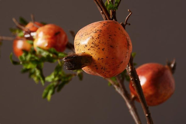 Rustic Artificial Large Pomegranate Fruit, Stem 36" Tall, Flower Arrangement-Silvia Home Craft