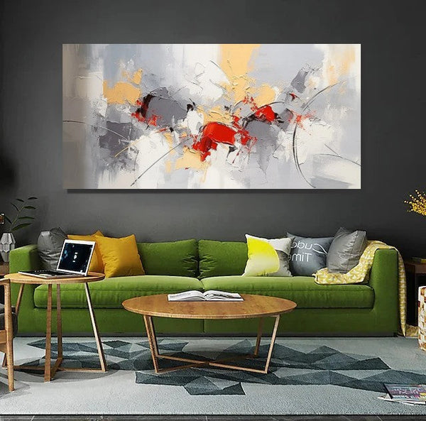 Hand Painted Canvas Art, Modern Paintings for Bedroom, Modern Living Room Art Ideas, Buy Art Online, Simple Abstract Art, Original Acrylic Paintings-Silvia Home Craft