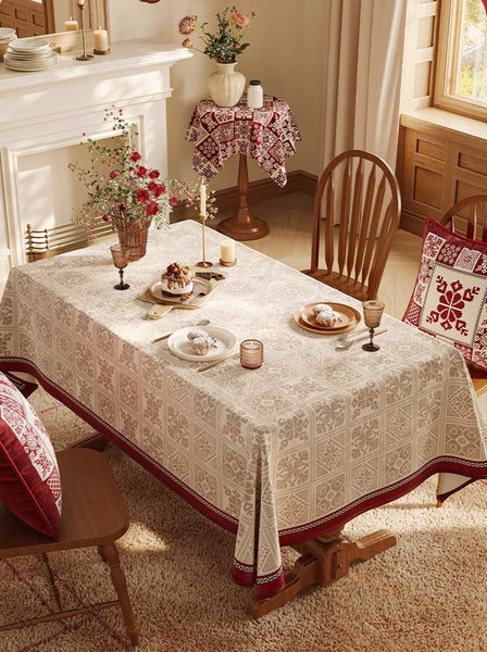 Large Table Cover for Dining Room Table, Holiday Rectangular Tablecloth for Dining Table, Modern Rectangle Tablecloth for Oval Table-Silvia Home Craft