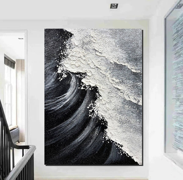 Heavy Texture Acrylic Paintings, Canvas Painting Ideas for Bedroom, Large Abstract Canvas Paintings, Hand Painted Wall Painting-Silvia Home Craft