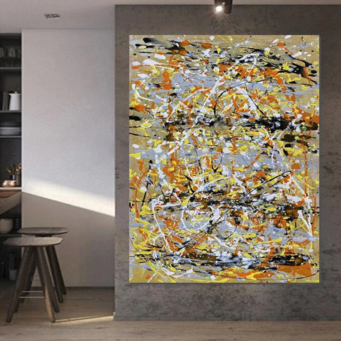 Hand Painted Canvas Art, Modern Paintings for Dining Room, Bedroom Wall Art Ideas, Simple Modern Art, Contemporary Modern Wall Art Paintings-Silvia Home Craft