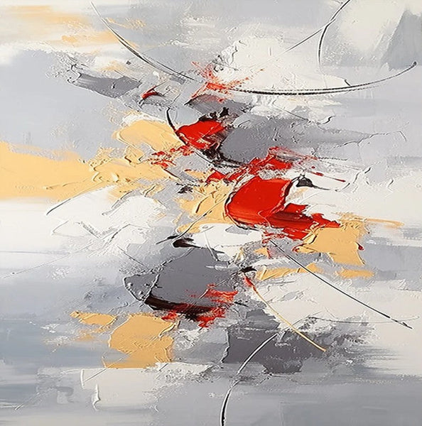 Canvas Paintings for Living Room, Large Wall Art for Bedroom, Simple Modern Art, Contemporary Art on Canvas, Hand Painted Heavy Texture Paintings-Silvia Home Craft