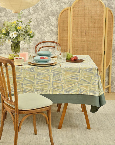 Geometric Modern Table Covers for Kitchen, Extra Large Rectangle Tablecloth for Dining Room Table, Country Farmhouse Tablecloths for Oval Table-Silvia Home Craft