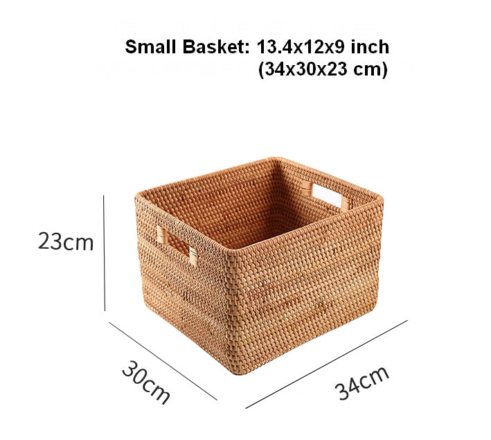 Large Storage Basket for Living Room, Kitchen Storage Baskets, Woven Storage Basket for Shelves, Rattan Storage Baskets for Toys-Silvia Home Craft