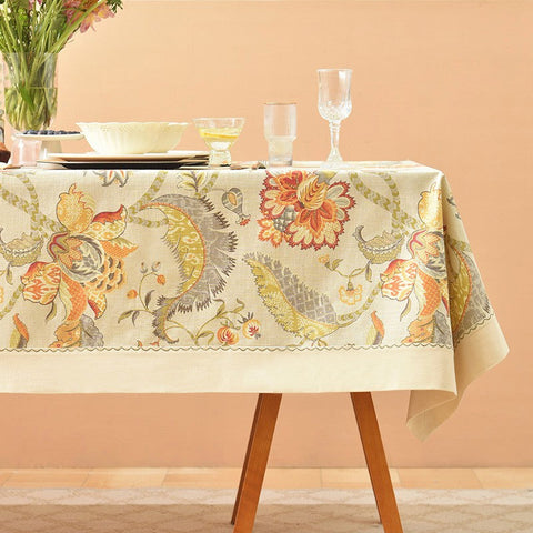 Extra Large Rectangle Tablecloth for Dining Room Table, Country Farmhouse Tablecloth, Square Tablecloth for Round Table, Rustic Table Covers for Kitchen-Silvia Home Craft
