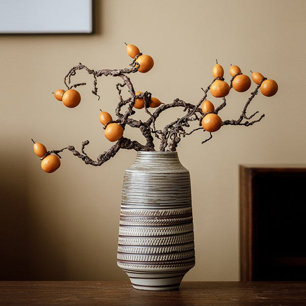 Modern Bouquet Flower Vases, Centerpiece on Dining Table, Handmade Pottery Flower Vases Urn, Water Holding Flower Vases, Large Flower Vase on Table-Silvia Home Craft