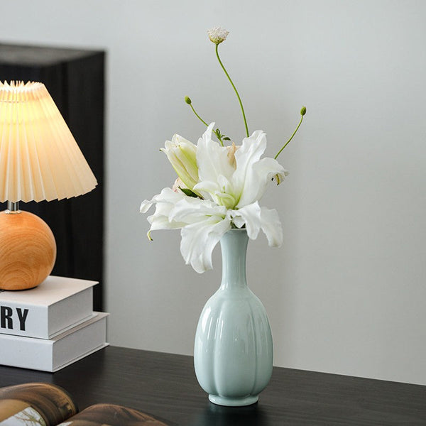 Small Flower Vases on Table, Rustic Porcelain Flower Vases, Ceramic Bud Vases, Handmade Water Holding Flower Vase-Silvia Home Craft