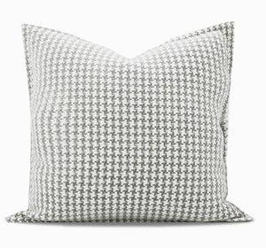 Gray Chequer Modern Sofa Pillows, Large Decorative Throw Pillows, Contemporary Square Modern Throw Pillows for Couch, Abstract Throw Pillow for Interior Design-Silvia Home Craft