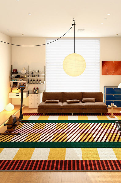 Contemporary Modern Rugs for Bedroom, Colorful Abstract Modern Area Rugs for Dining Room, Large Geometric Rugs for Living Room-Silvia Home Craft