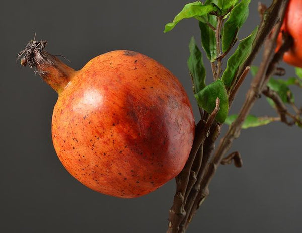 Rustic Artificial Large Pomegranate Fruit, Stem 36" Tall, Flower Arrangement-Silvia Home Craft