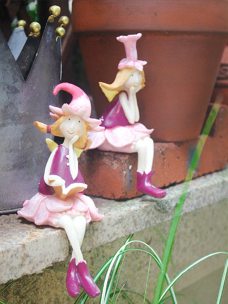 Lovely Flower Fairy Statue for Garden, Beautiful Cute Garden Courtyard Ornaments, Creative Villa Outdoor Decor Gardening Ideas, Unique Modern Garden Sculptures-Silvia Home Craft