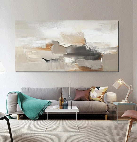 Bedroom Acrylic Painting, Living Room Wall Painting, Simple Painting Ideas, Contemporary Art Painting, Modern Paintings, Large Canvas Painting-Silvia Home Craft