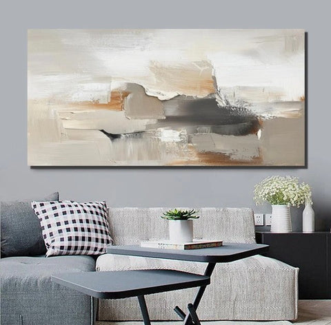 Bedroom Acrylic Painting, Living Room Wall Painting, Simple Painting Ideas, Contemporary Art Painting, Modern Paintings, Large Canvas Painting-Silvia Home Craft