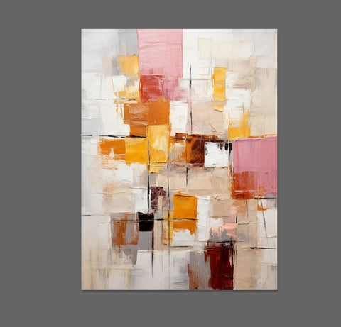 Modern Paintings for Dining Room, Hand Painted Canvas Art, Bedroom Wall Art Ideas, Simple Modern Art, Contemporary Modern Wall Art Paintings-Silvia Home Craft