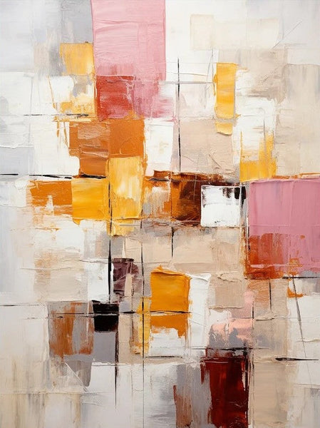 Modern Paintings for Dining Room, Hand Painted Canvas Art, Bedroom Wall Art Ideas, Simple Modern Art, Contemporary Modern Wall Art Paintings-Silvia Home Craft
