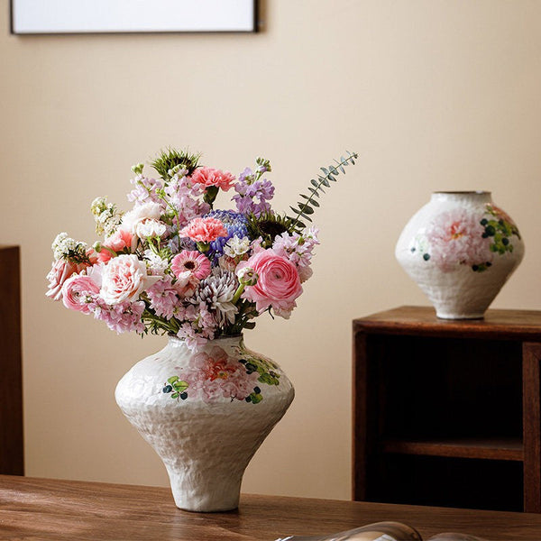 Flower Vases on Table, Handmade Water Holding Flower Vases, Centerpiece on Dining Table, Modern Porcelain Flower Vases, Ceramic Bouquet Vases-Silvia Home Craft