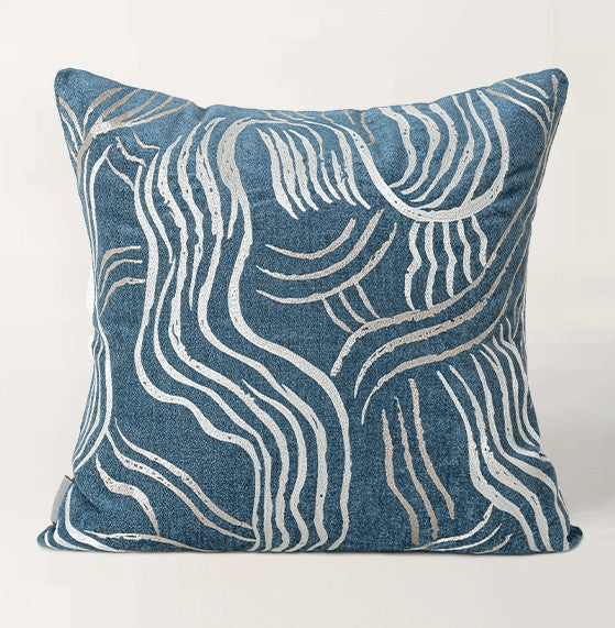 Blue Modern Sofa Pillow, Modern Throw Pillows, Modern Throw Pillow for Couch, Blue Decorative Pillow, Throw Pillow for Living Room-Silvia Home Craft