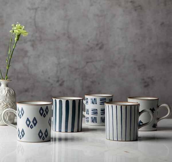 Large Capacity Coffee Cup, Cappuccino Coffee Mug, 10 oz Pottery Tea Cup, Handmade Pottery Coffee Cup-Silvia Home Craft