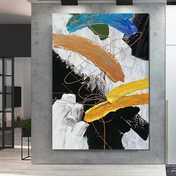Palette Knife Paintings, Acrylic Paintings on Canvas, Bedroom Modern Wall Art Paintings, Abstract Painting for Living Room, Large Paintings Behind Sofa-Silvia Home Craft