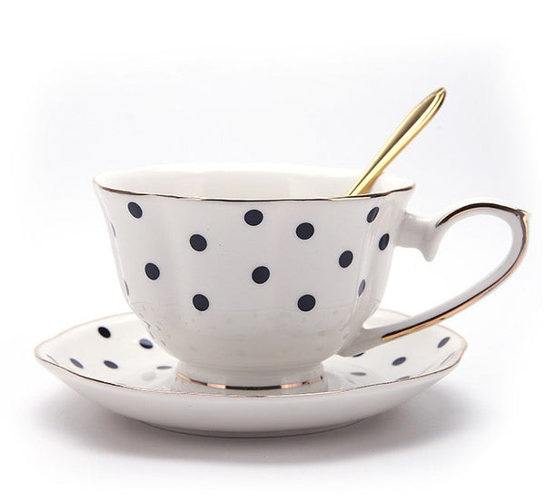 Unique Porcelain Cup and Saucer, Creative Ceramic Coffee Cups, Beautiful British Tea Cups, Creative Porcelain Tea Cup Set-Silvia Home Craft