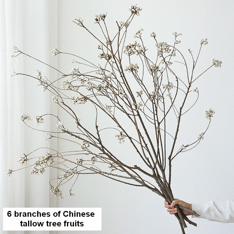 Dried Chinese Tallow Tree Twigs, Natural Decorations, 30 Inch Dried Long Twigs, Flower Arrangement, Handmade Artificial Flower, Natural Dried Branches-Silvia Home Craft