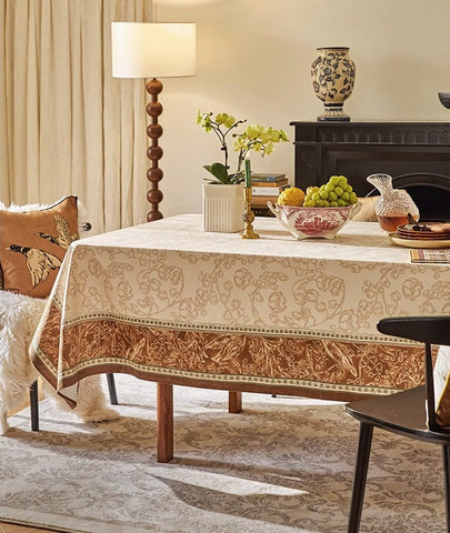 Flower Farmhouse Table Covers, Square Tablecloth for Round Table, Extra Large Modern Rectangular Tablecloth for Dining Room Table, Mid Century Tablecloth for Living Room-Silvia Home Craft