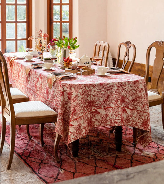 Jungle Animals Leopard Parrot Pattern Tablecloth for Home Decoration, Modern Rectangle Tablecloth for Dining Room Table, Large Square Tablecloth, Christmas Tablecloth-Silvia Home Craft
