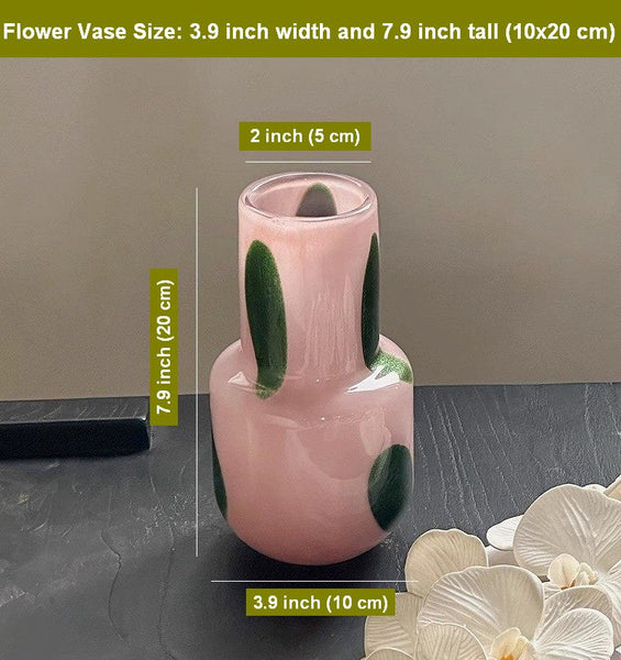 Handmade Glass Bud Vases, Flower Vases on Table, Vintage Small Glass Flower Vases, Water Holding Flower Vases-Silvia Home Craft